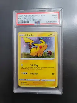 2020 POKEMON SWSH BLACK STAR PROMO SINGLE PACK BLISTERS #039 PIKACHU-HOLO PSA 5 - Image 1