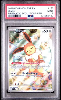 2025 POKEMON SVP EN-SV BLACK STAR PROMO #173 EEVEE PSA 9 - Image 1