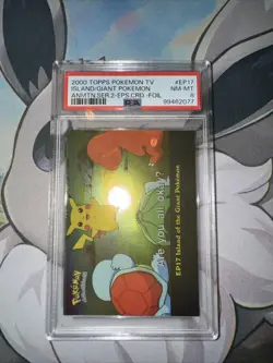 2000 Topps Pokemon TV #EP17 Island of the Giant Pokemon Silver Foil PSA 8 NM-MT - Image 1