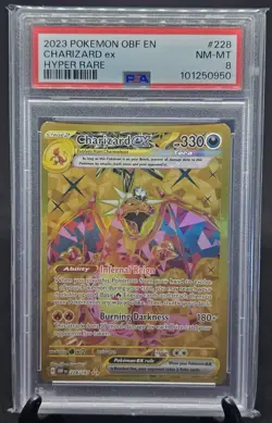 Pokemon Charizard ex Obsidian Flames 228/197 Hyper Rare Gold PSA 9 Mint Full Art - Image 1
