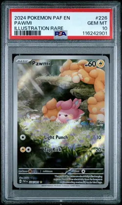 2024 POKEMON PAF EN-PALDEAN FATES ILLUSTRATION RARE #226 PAWMI PSA 10 - Image 1