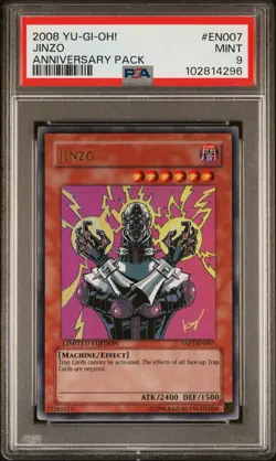 2008 YU-GI-OH! ANV PACK #EN007 JINZO PSA 9 - Image 1