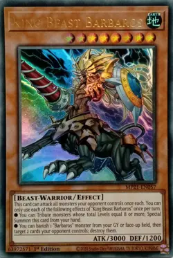 MP21-EN057 KING BEAST BARBAROS ULTRA RARE 1ST EDITION YuGiOh CARD - Image 1