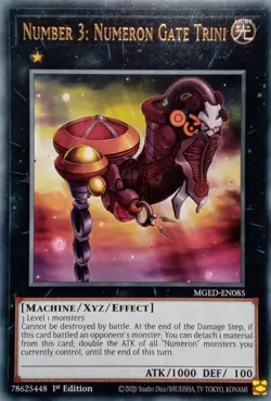 MGED-EN085 NUMBER 3: NUMERON GATE TRINI RARE 1ST EDITION YuGiOh CARD - Image 1