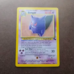 Gengar 20/62 Pokemon Fossil Regular Rare Card - LP - Image 1