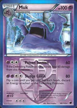 Muk (Team Plasma) 46/116 Rare Plasma Freeze Lightly Played Pokemon Card - Image 1