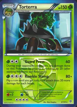 Torterra (Team Plasma) 3/135 Rare Plasma Storm Lightly Played Pokemon Card - Image 1