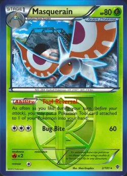Masquerain (Team Plasma) 2/101 Rare Plasma Blast Lightly Played Pokemon Card - Image 1