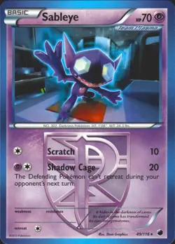 Sableye (Team Plasma) 49/116 Rare Plasma Freeze Lightly Played Pokemon Card - Image 1