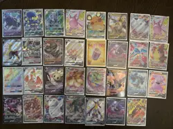 Pokemon Card Lot With Binder - 31 Ultra Rares V/VMAX/GX/Shiny/Gold - Near Mint - Image 1