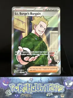 Pokemon Card Lt. Surge's Bargain 170/132 Mega Evolution Ultra Rare Full Art NM - Image 1
