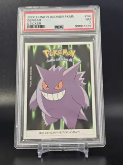 Gengar #94 2001 Pokemon Dunkin' Boomer Sticker Checklist Card PSA 7 * - Image 1