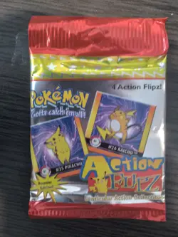 Pokemon Action Flipz Premier Edition 4 Card 1999 SEALED Nintendo Artbox Unopened - Image 1