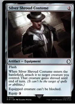 Silver Shroud Costume - U - Universes Beyond: Fallout - 142 - NM - Regular - Image 1