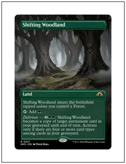 1x Shifting Woodland, Borderless Art, Modern Horizons 3, Magic MTG NM - Image 1