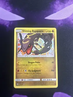 Pokemon TCG Shining Rayquaza Card Shining Legends Holo Rare 56/73 - Image 1