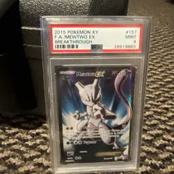 PSA 9 Pokemon TCG 2015 XY Breakthrough Full Art Mewtwo EX #157 - Image 1