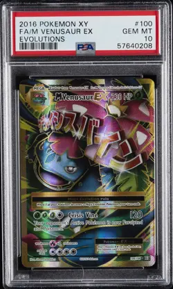 2016 POKEMON XY EVOLUTIONS #100 FULL ART/M VENUSAUR EX PSA 10 - Image 1