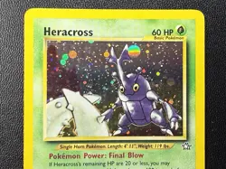 Pokemon TCG Heracross Neo Genesis Unlimited Holo Rare 6/111 MP+ - Image 3