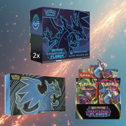 [PRESALE BUNDLE] Phantasmal Flames Pokemon Center ETB x2, Booster Box, AND UPC - Image 1