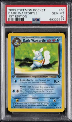 2000 POKEMON ROCKET 1ST ED #46 DARK WARTORTLE PSA 10 - Image 1