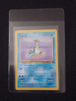 Pokemon Red Logo Fossil 3rd Print Lapras 25/62 1999 2000 Raw - Image 3