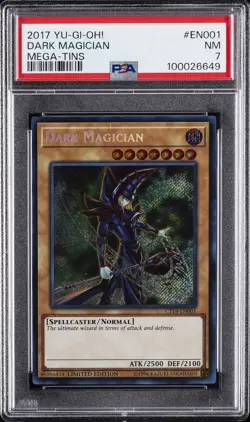 2017 YU-GI-OH! MEGA-TINS #EN001 DARK MAGICIAN PSA 7 - Image 1