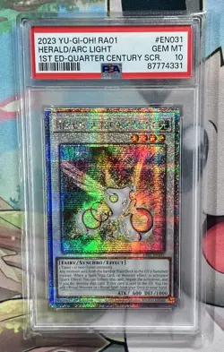 Yugioh PSA 10 Herald Of The Arc Light Quarter Century Secret Rare RA01-EN031 QCR - Image 1