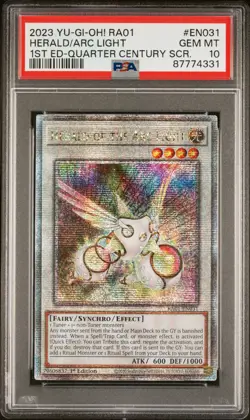 Yugioh PSA 10 Herald Of The Arc Light Quarter Century Secret Rare RA01-EN031 QCR - Image 3