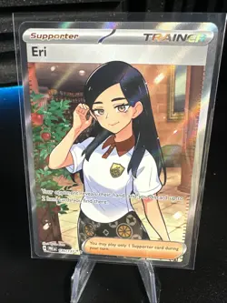 Pokemon TCG Prismatic Evolutions Eri Full Art Trainer Ultra Rare Card 136/131 - Image 1