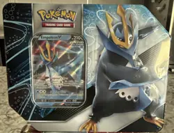 Pokemon TCG V Strikers EMPOLEON V Tin 5 Booster Card Packs Factory Sealed NEW 820650809552 - Image 1