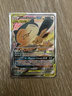 Pokemon Eevee and Snorlax GX Holo Card SM169 Promo Card - Image 1