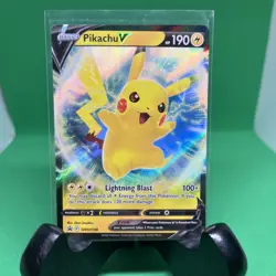 Pikachu V Black Star Promo Full Art Ultra Rare Pokemon Card SWSH198 (NM) - Image 1
