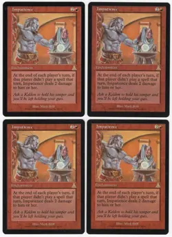 Impatience x4 4x 1999 Urza's Destiny PLAYSET Red Rare Enchantment MTG NM AZ1 - Image 1
