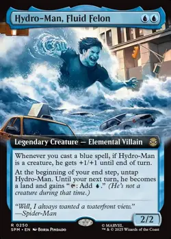 SPM Extended Art HYDRO-MAN FLUID FELON 1x Rare Magic Spider-Man MTG NM - Image 1
