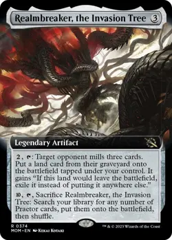 MTG.-March of the Machine-Realmbreaker, the Invasion Tree-Extended Art-LP-#374 - Image 1