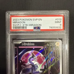 Miraidon Pokemon Center ETB Promo SVP 013 Mint Pokemon Card PSA 9 - Image 2
