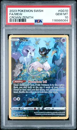 2023 POKEMON SWORD & SHIELD CROWN ZENITH #GG10 FULL ART/MEW PSA 10 - Image 1