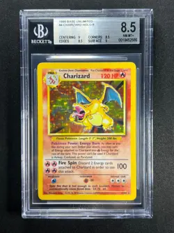 Charizard Holo 4/102 BGS 8.5 PSA 9 U Base Set WOTC Pokemon 1999 Rare Vintage - Image 1