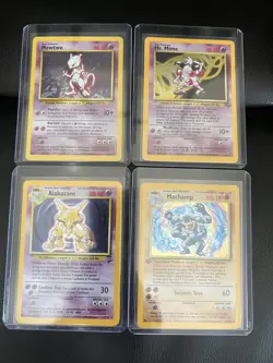 Vintage Pokemon Holo Lot (Alakazam/Mewtwo/Mr. Mime/1st Edition Machamp) LP/NM - Image 1