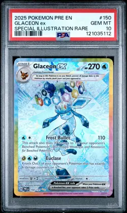2025 POKEMON PRE EN-PRISMATIC EVOLUTIONS #150 GLACEON EX PSA 10 - Image 1