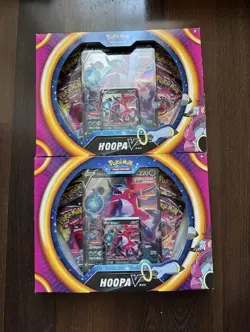 2x Pokemon TCG: Hoopa v Box BRAND NEW Sealed - Fusion Strike + Evolving Skies - Image 1
