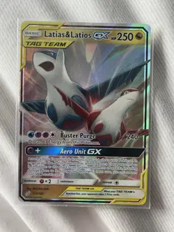 Pokemon Latias & Latios GX 113/181 Holo Rare Tag Team Sun & Moon Team Up - NM - Image 1