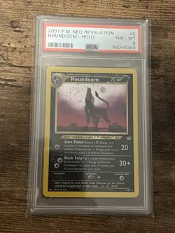 Pokemon TCG Neo Revelation Houndoom Unlimited Holo Rare 8/64 PSA 8 - Image 1
