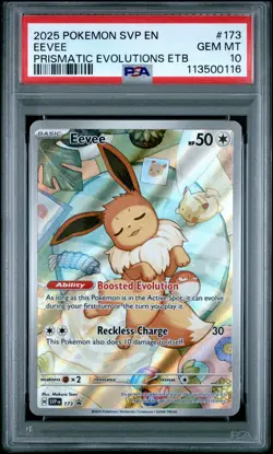 2025 POKEMON SVP EN-SV BLACK STAR PROMO #173 EEVEE PSA 10 - Image 1
