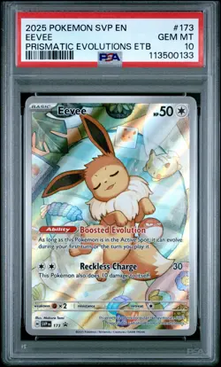 2025 POKEMON SVP EN-SV BLACK STAR PROMO #173 EEVEE PSA 10 - Image 1