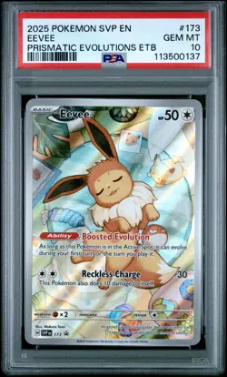 2025 POKEMON SVP EN-SV BLACK STAR PROMO #173 EEVEE PSA 10 - Image 1