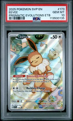 2025 POKEMON SVP EN-SV BLACK STAR PROMO #173 EEVEE PSA 10 - Image 1