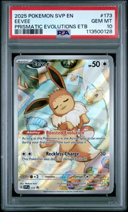 2025 POKEMON SVP EN-SV BLACK STAR PROMO #173 EEVEE PSA 10 - Image 1