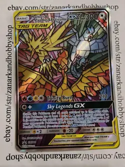 Pokemon Moltres Zapdos Articuno GX SM210 Black Star Promo NM - Image 1